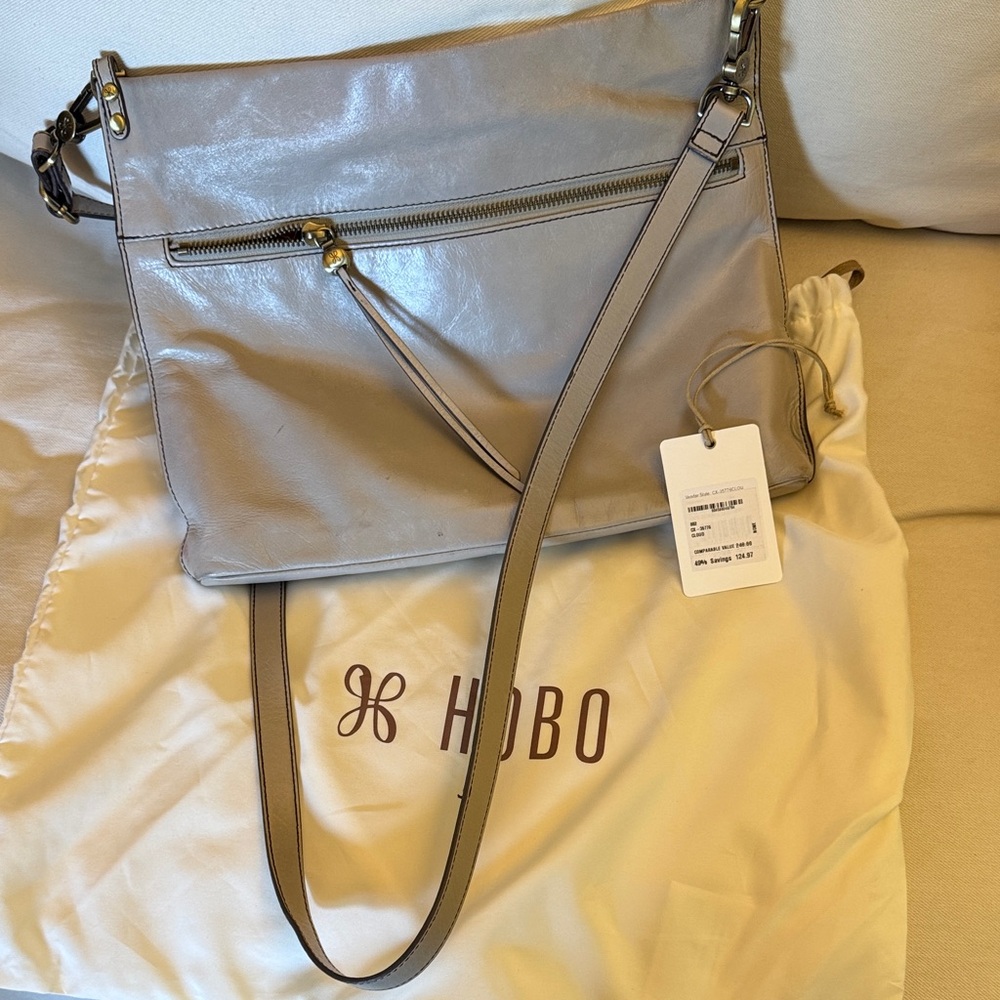 HOBO Women's Elegant Silver Leather Hobo Bag